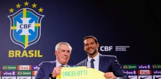 Ancelotti foi apresentado por Samir Xaud. Fotos: Rafael Ribeiro – CBF